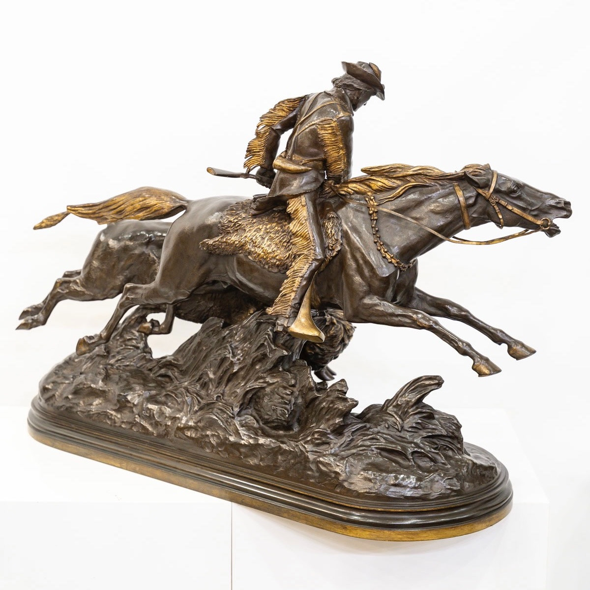Bronze Group "bison Hunt", Isidore Jules Bonheur (1827-1901), Peyrol Edt - Bronze-photo-5
