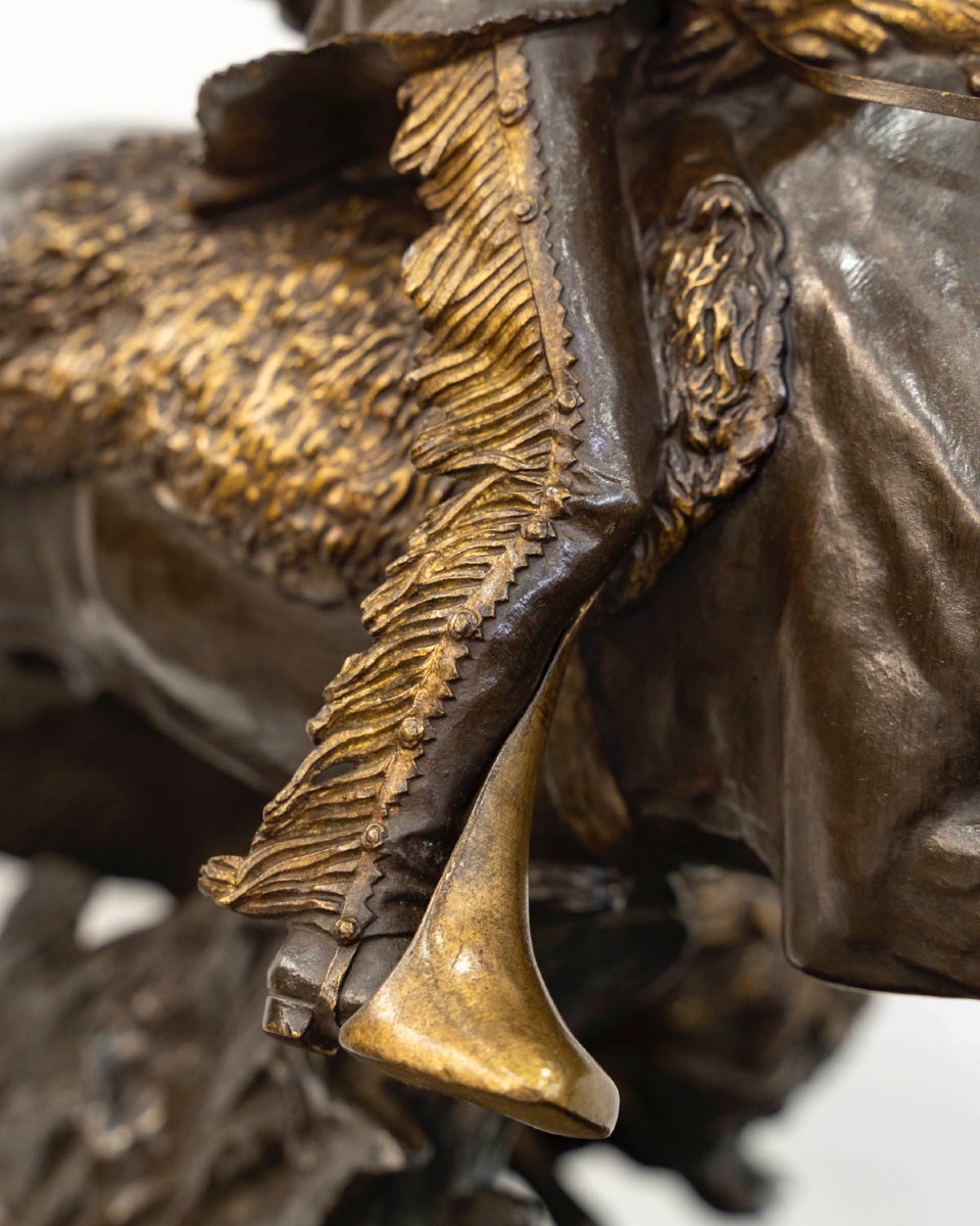Bronze Group "bison Hunt", Isidore Jules Bonheur (1827-1901), Peyrol Edt - Bronze-photo-6