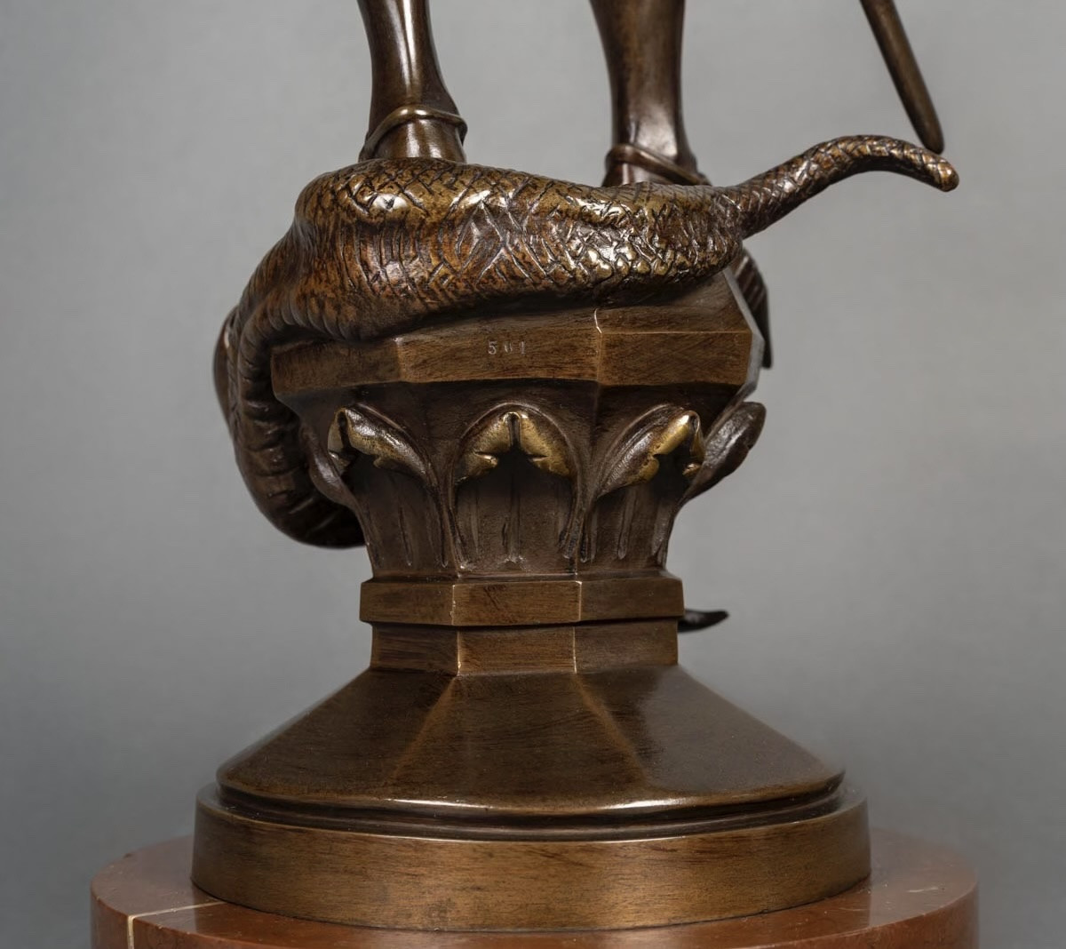 Sculpture - Saint- Michel Slaying The Dragon , Emmanuel Fremiet (1824-1910) - Bronze-photo-7