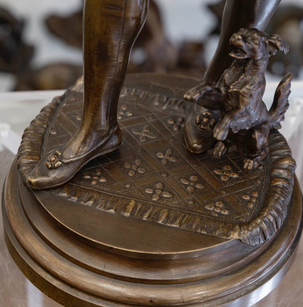 Sculpture - The Dog Trainer , Vincent Désiré Faure De Broussé (1843-1908) - Bronze-photo-4