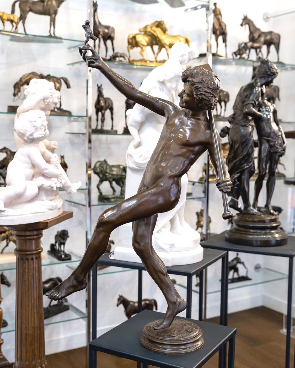 Sculpture - A Find In Pompeii , Hippolyte Alexandre Moulin (1832-1884) - Bronze-photo-4