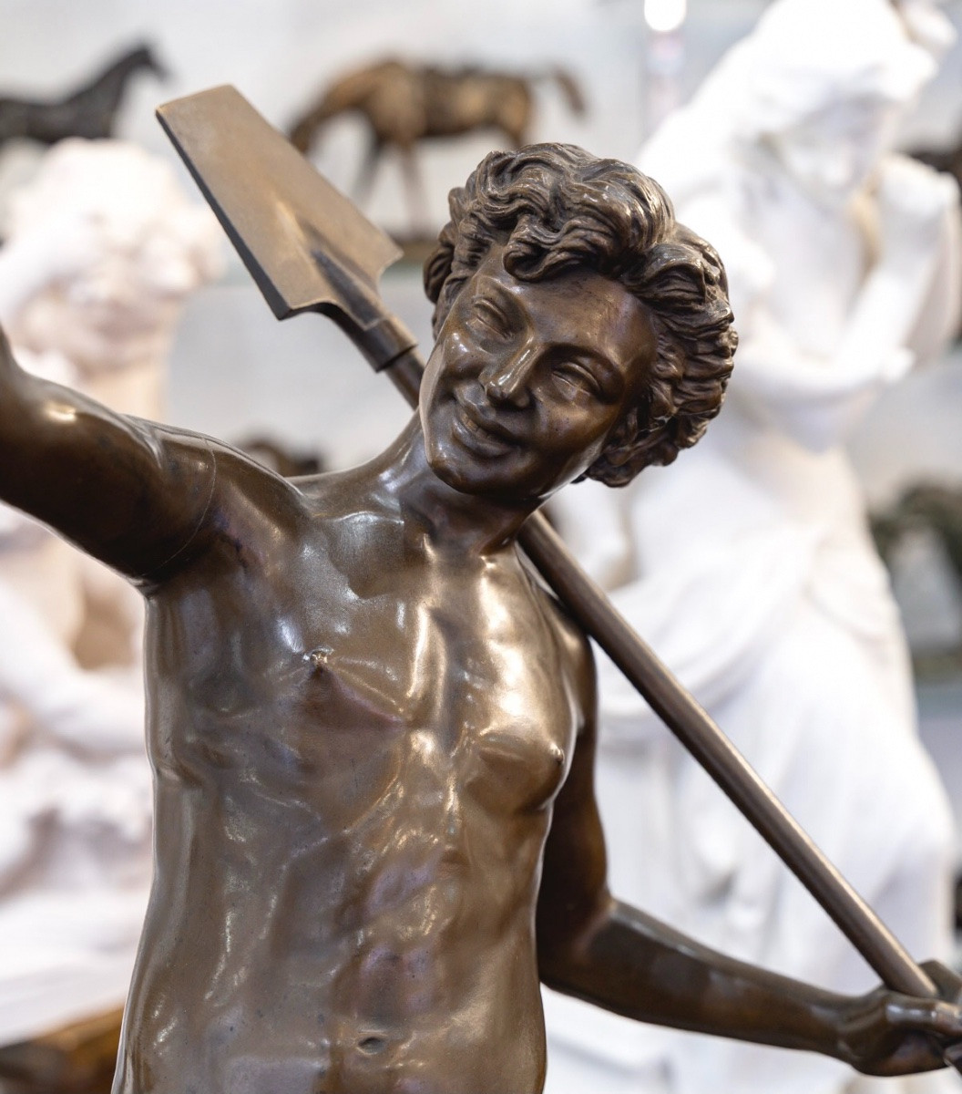 Sculpture - A Find In Pompeii , Hippolyte Alexandre Moulin (1832-1884) - Bronze-photo-3