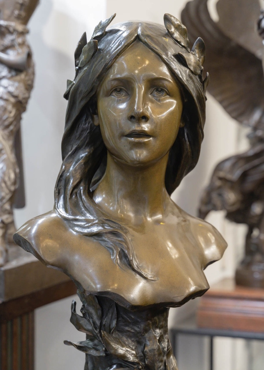 Sculpture - Poetry , Henri Godet (1863-1937) - Bronze-photo-3