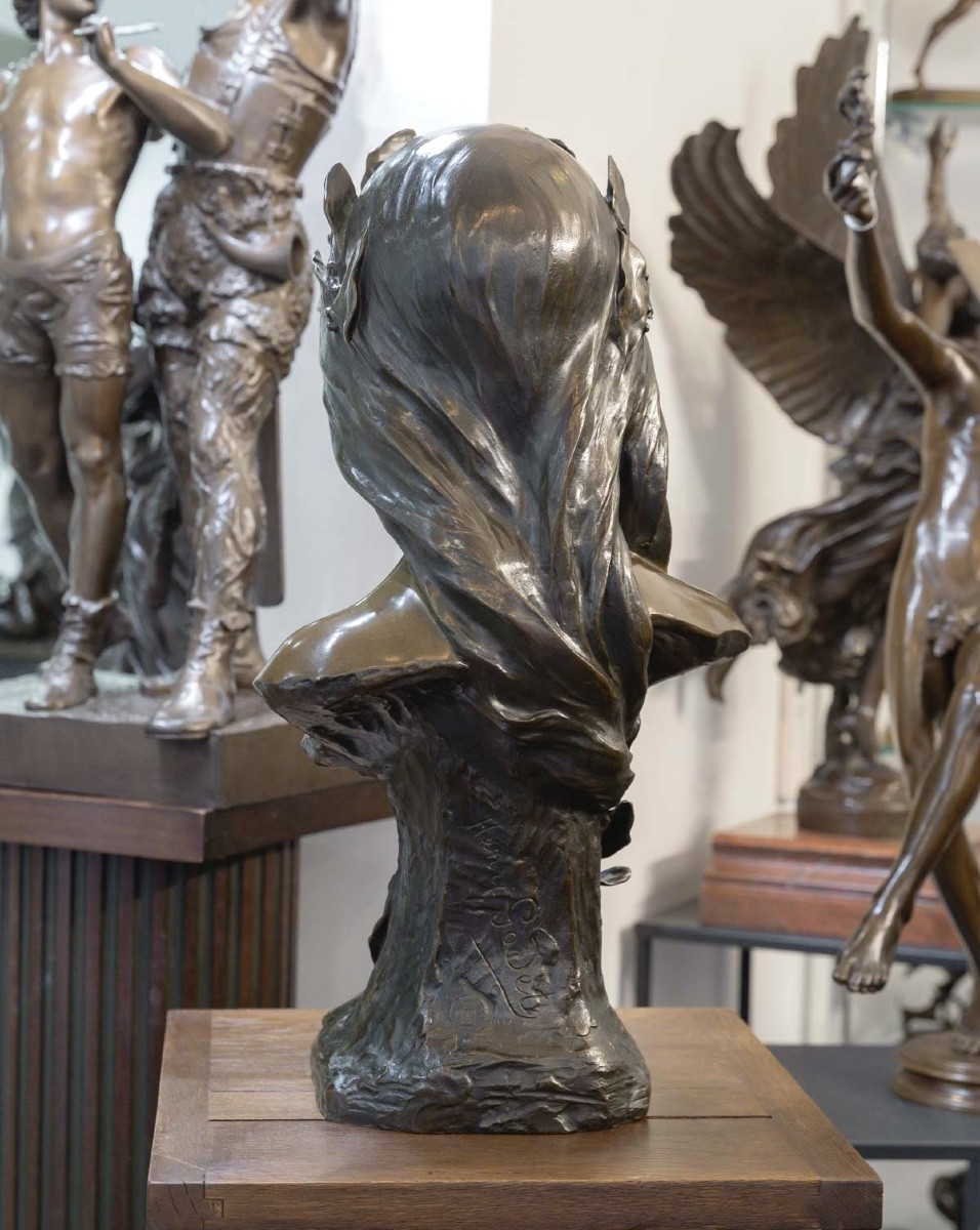 Sculpture - Poetry , Henri Godet (1863-1937) - Bronze-photo-4