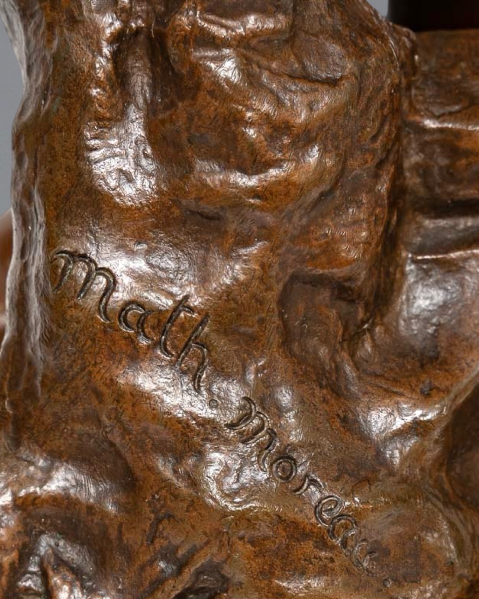 Sculpture - Young Girl With A Sheaf Of Wheat , Mathurin Moreau (1822-1912) - Bronze-photo-4