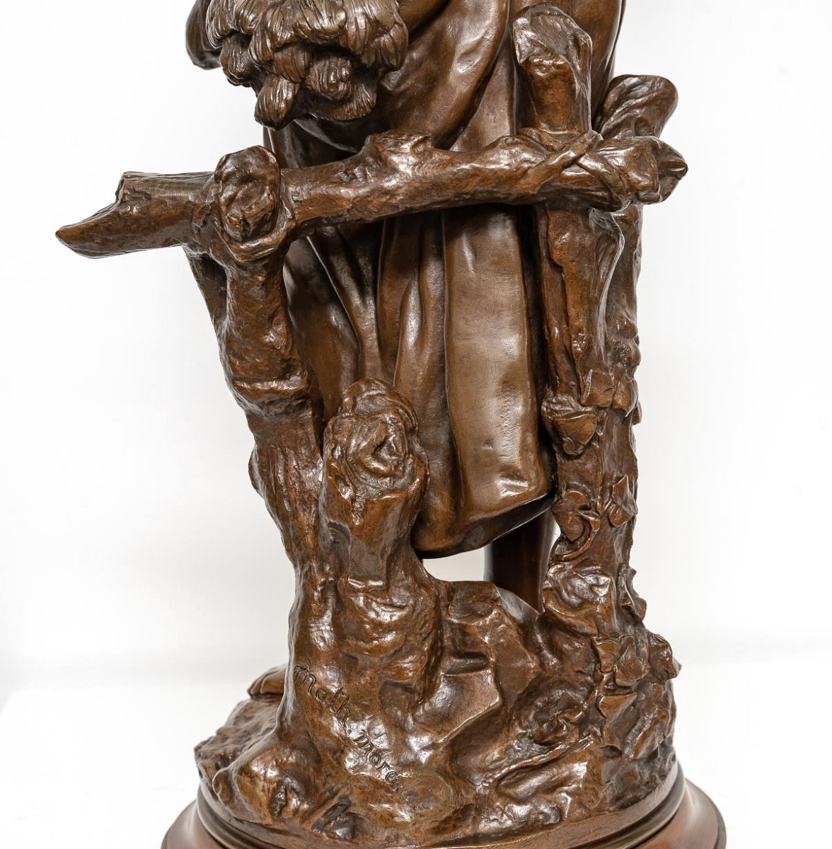 Sculpture - Young Girl With A Sheaf Of Wheat , Mathurin Moreau (1822-1912) - Bronze-photo-4