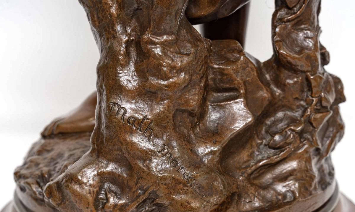 Sculpture - Young Girl With A Sheaf Of Wheat , Mathurin Moreau (1822-1912) - Bronze-photo-5