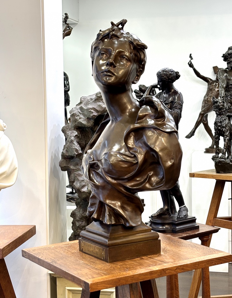 Sculpture - ÉSPÉRANCE  , Félix Pierre Richard (1848-1912) - Bronze-photo-2