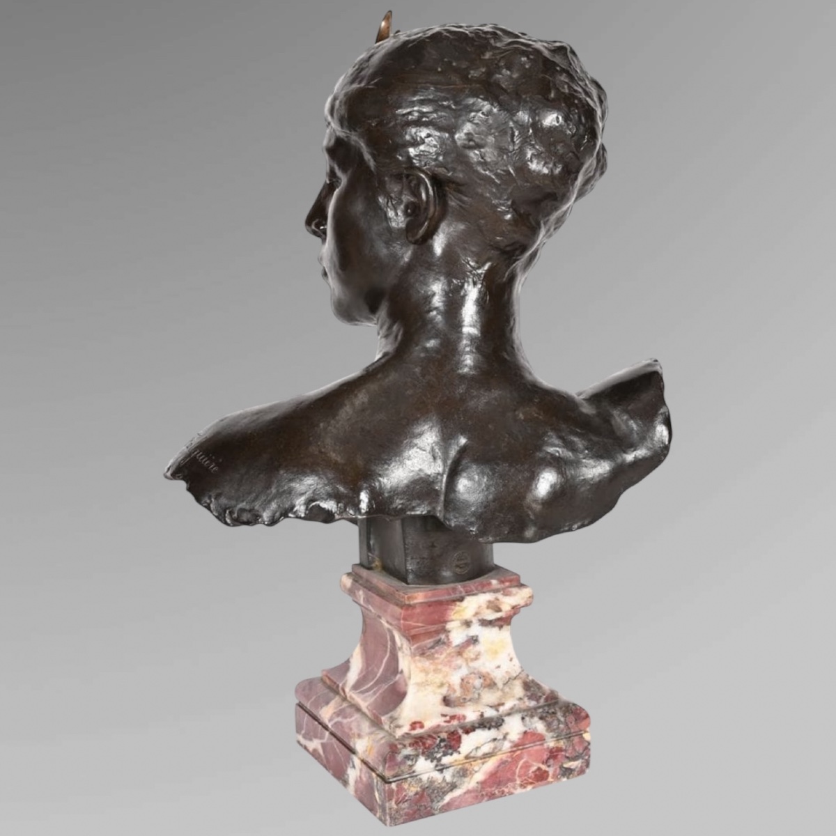 Sculpture  - Buste De Diane Chasseresse , Alexandre Falguière (1831-1900) - Bronze-photo-1
