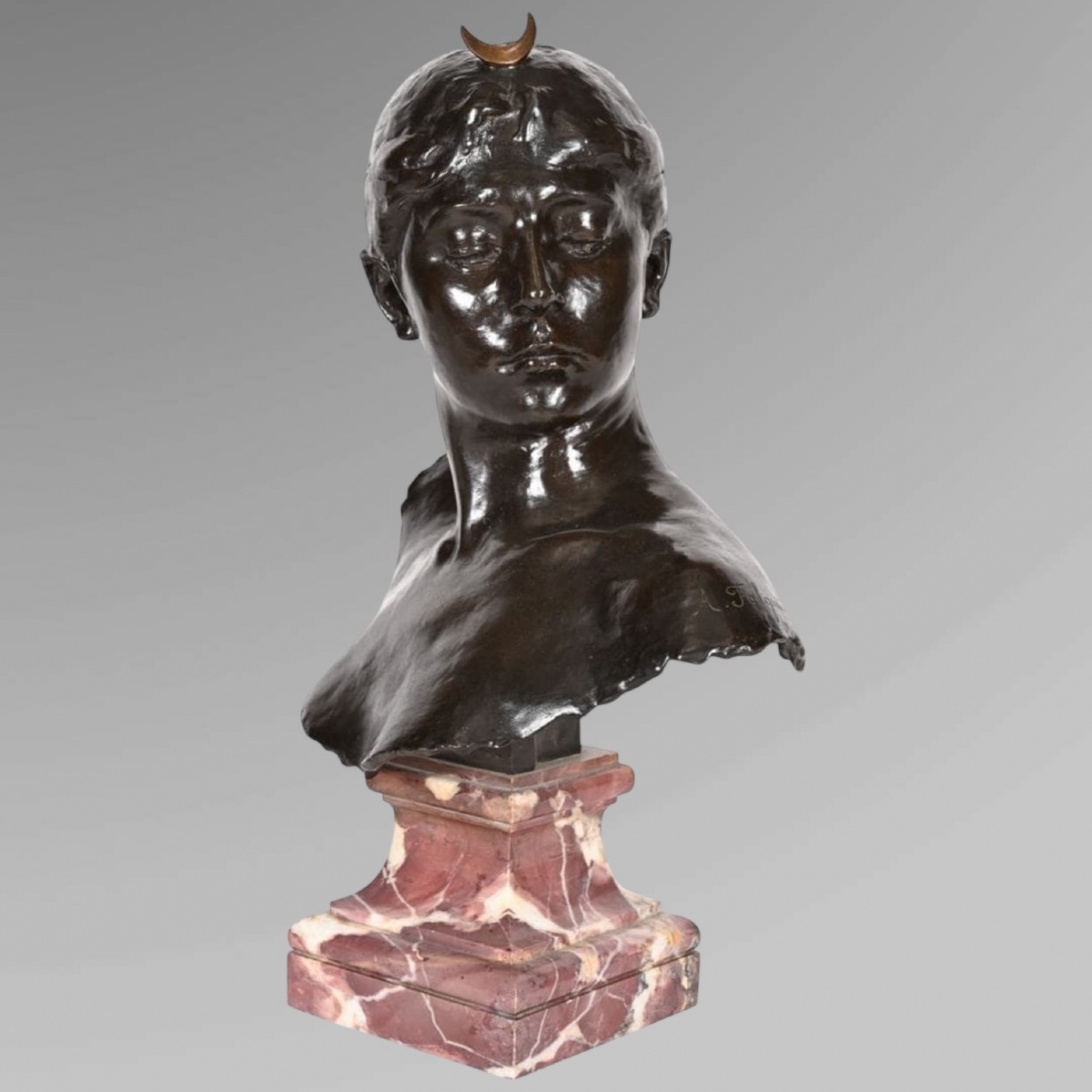 Sculpture  - Buste De Diane Chasseresse , Alexandre Falguière (1831-1900) - Bronze
