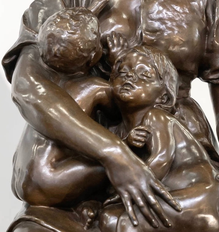 Sculpture - Maternity , Paul Dubois (1829-1905) - Bronze-photo-2
