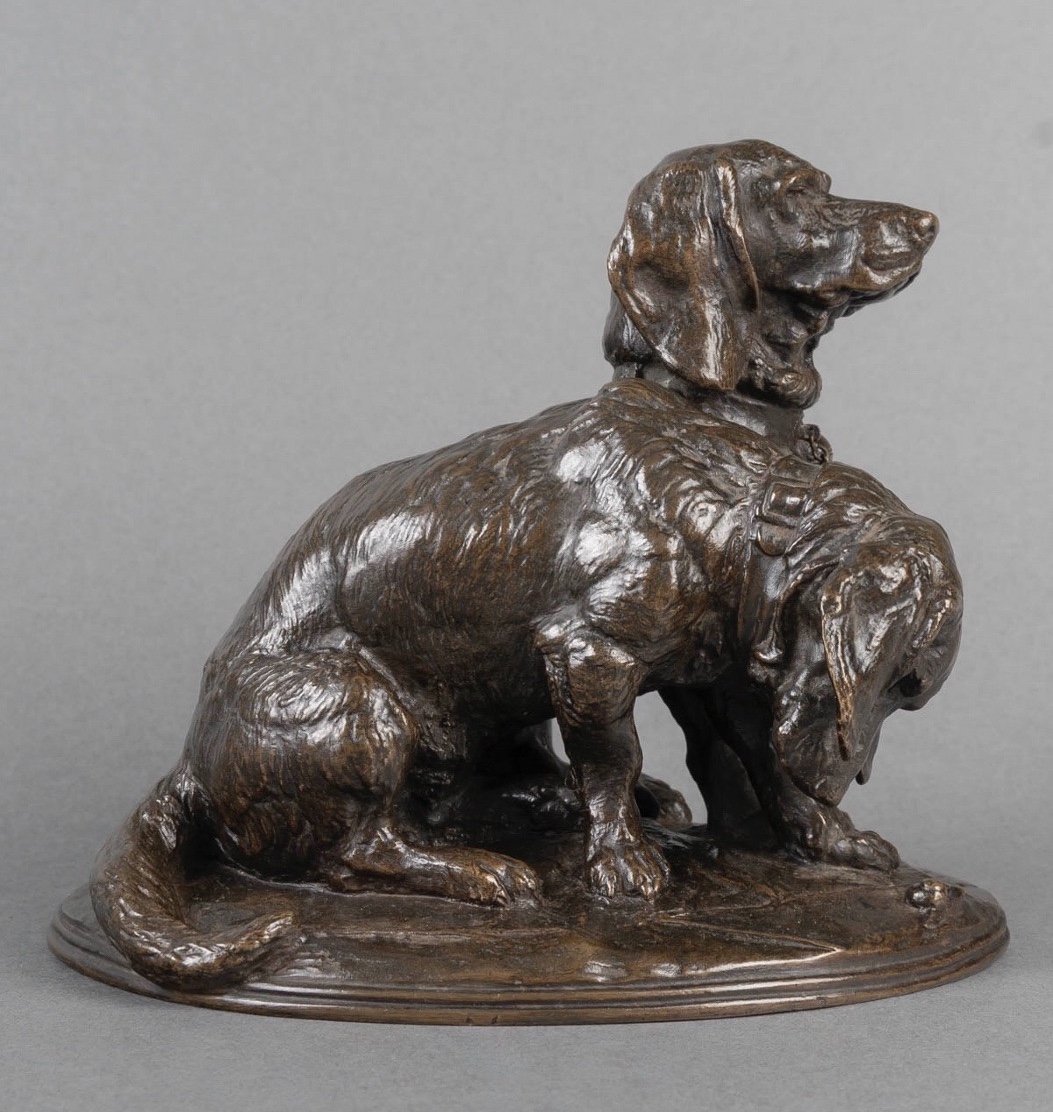 Sculpture - Group Of Bassets , Ravageot And Ravageode , Emmanuel Fremiet (1824 -1910) - Bronze-photo-3