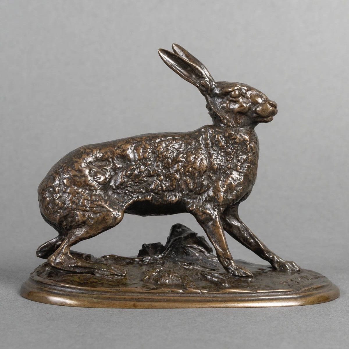 Sculpture - Resting Hare , Pierre - Jules Mêne (1810-1879) - Bronze