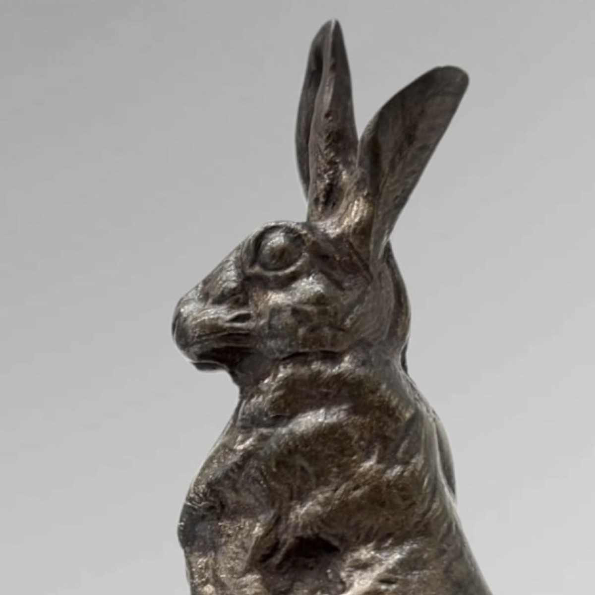 Sculpture - Couple De Lièvres , par Alfred Dubucand (1828-1894) - Bronze-photo-3