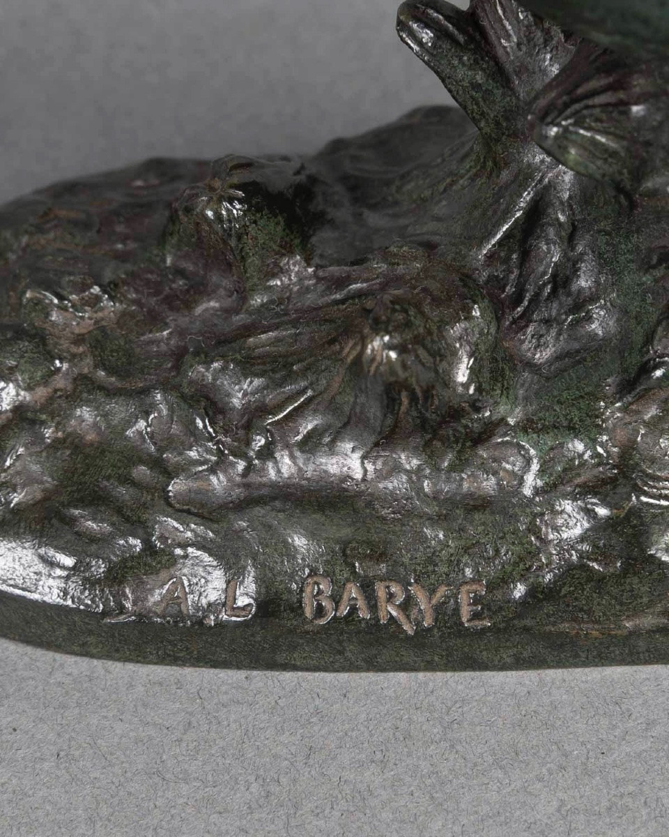 Sculpture  - Le Lièvre Courant , Alfred Barye (1839-1882) - Bronze-photo-5