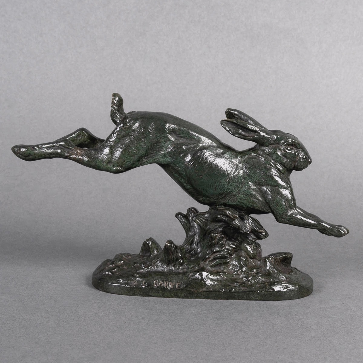 Sculpture  - Le Lièvre Courant , Alfred Barye (1839-1882) - Bronze