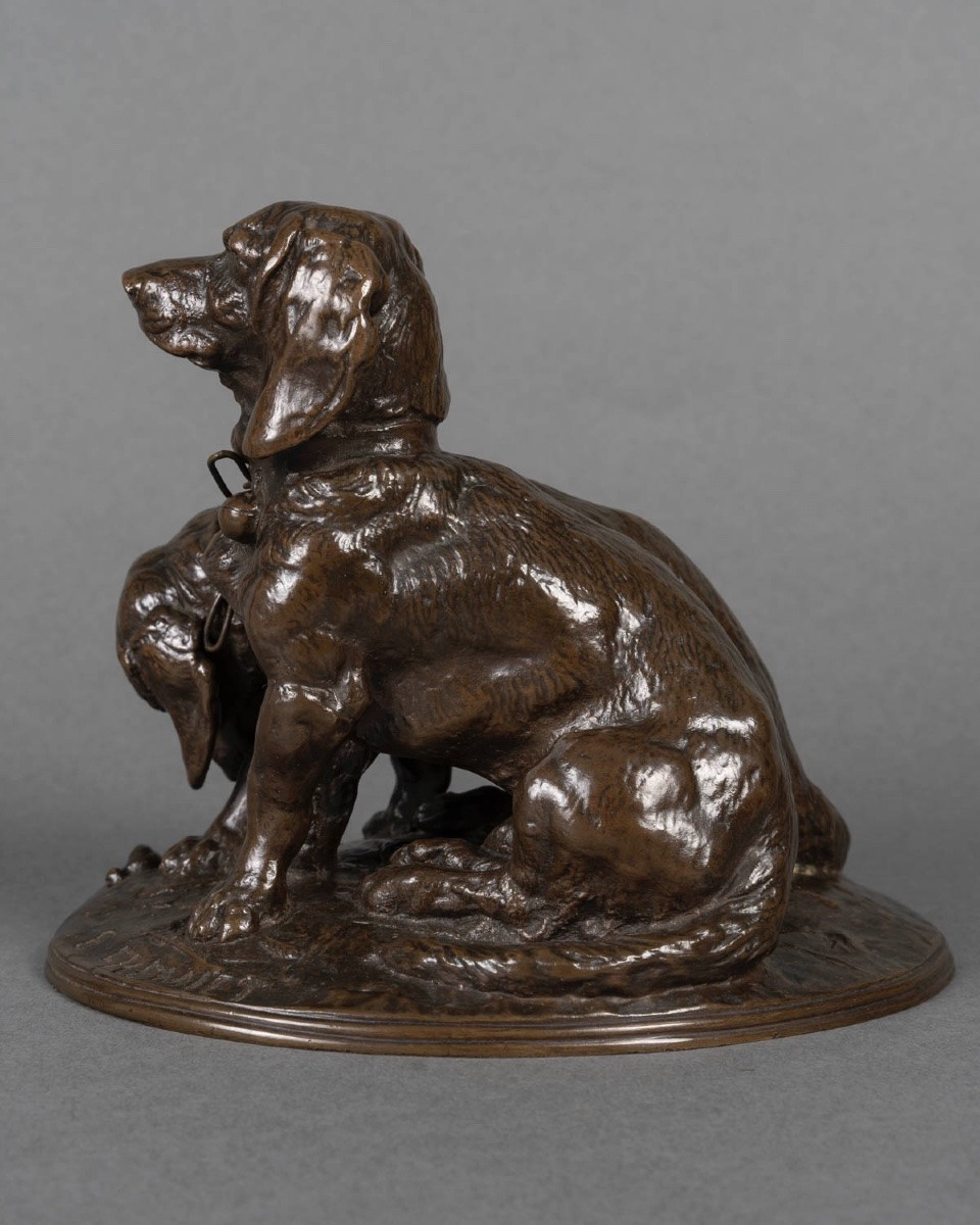 Sculpture - Group Of Bassets , Ravageot And Ravageode , Emmanuel Fremiet (1824 -1910) - Bronze-photo-3