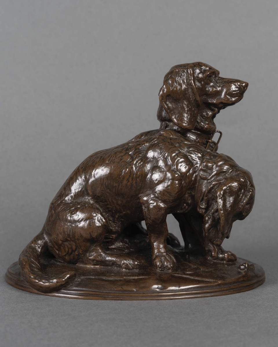 Sculpture - Group Of Bassets , Ravageot And Ravageode , Emmanuel Fremiet (1824 -1910) - Bronze-photo-4