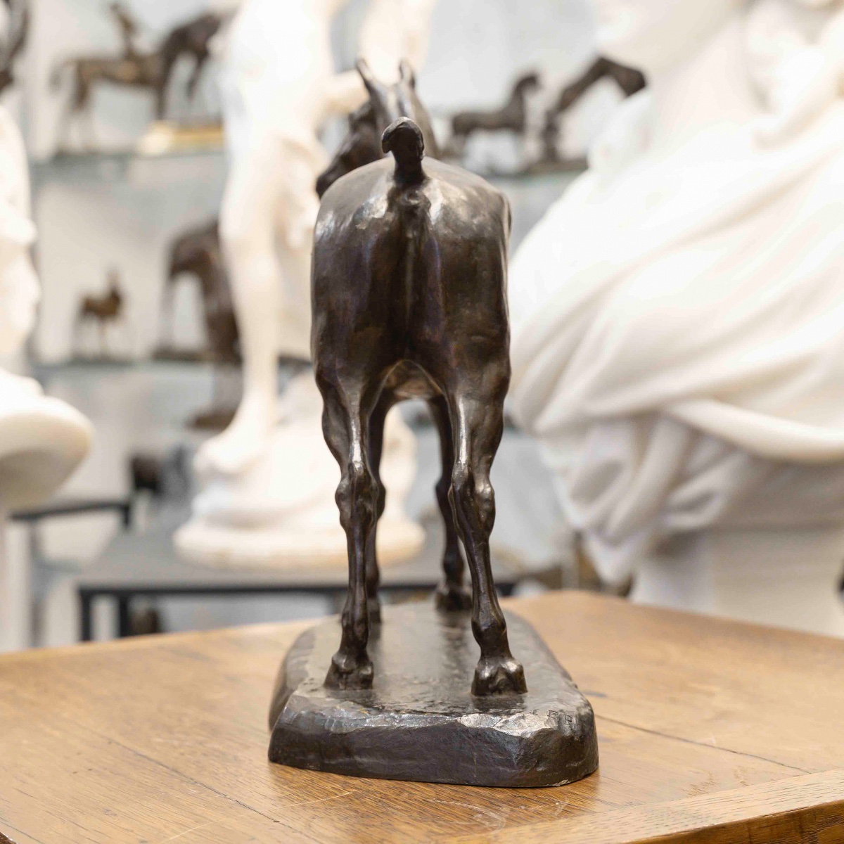 Sculpture  - Cheval à l'arrêt , Edmond Drappier (XIX-XXe siècle) - Bronze-photo-2