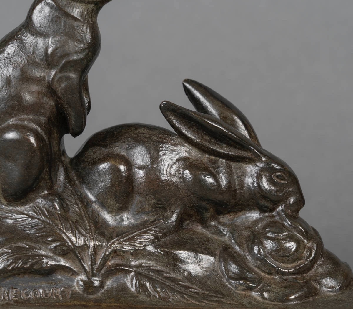 Sculpture - Group Of Two Rabbits , Maurice Frecourt (1890-1961) - Bronze-photo-2