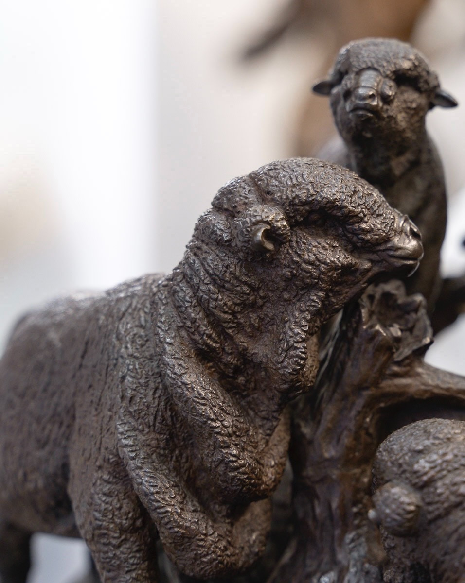 Sculpture - Famille De Mérinos , Jules Moigniez (1835 – 1894) - Bronze-photo-7