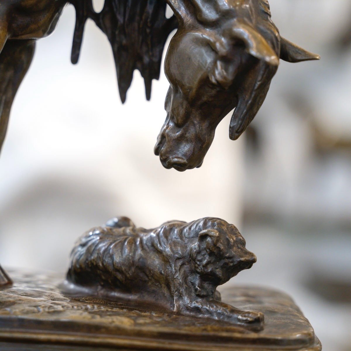 Sculpture - Cheval Et Chien À L' Écurie , Henri - Alfred Jacquemart (1824-1896) - Bronze-photo-2