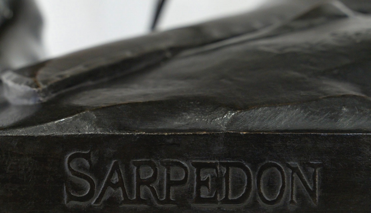 Sculpture - Sarpedon Drawing His Bow , Henri Peinte (1845-1912) - Bronze-photo-4