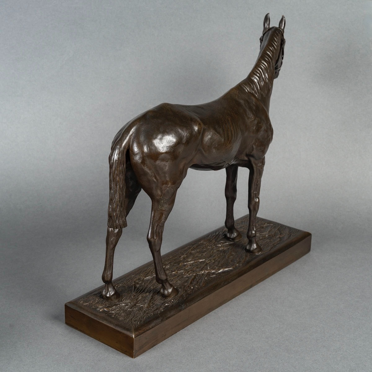 Sculpture - Cheval De Course , Henri De Vains (1851-1909) - Bronze -photo-2