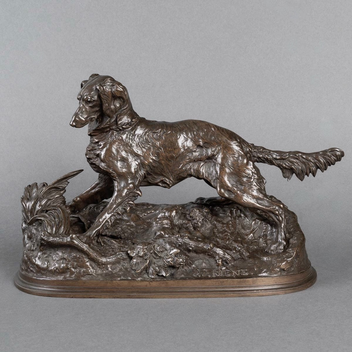 Sculpture - Pointing Dog , Pierre - Jules Mêne (1810-1879) - Bronze