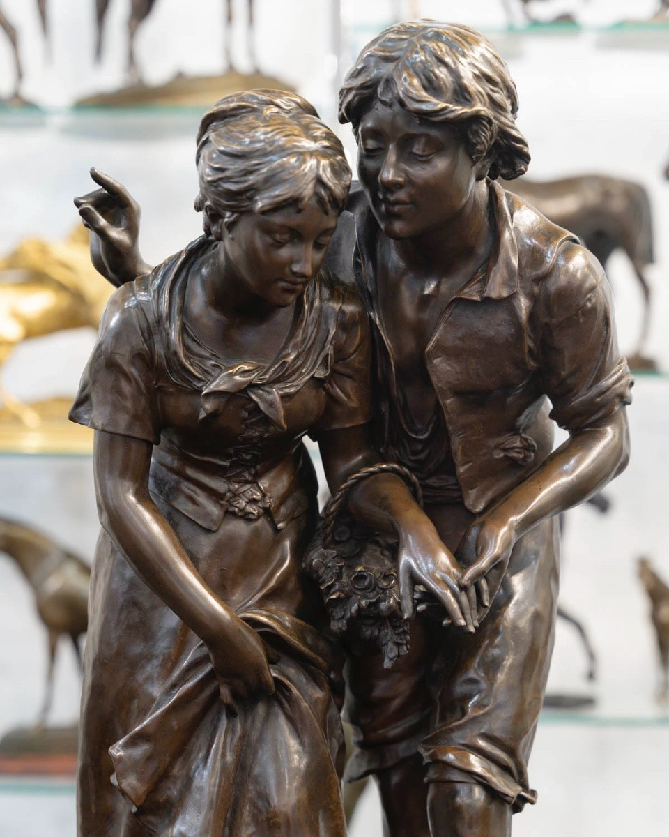 Sculpture - Allégorie De La Séduction , Jean Louis Grégoire (1840-1890) - Bronze -photo-4