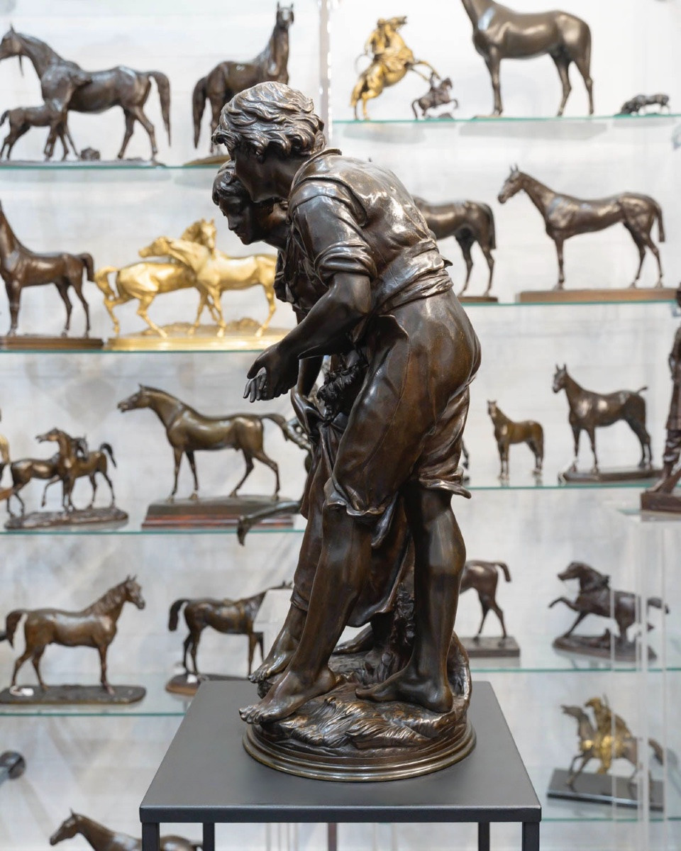 Sculpture - Allégorie De La Séduction , Jean Louis Grégoire (1840-1890) - Bronze -photo-2