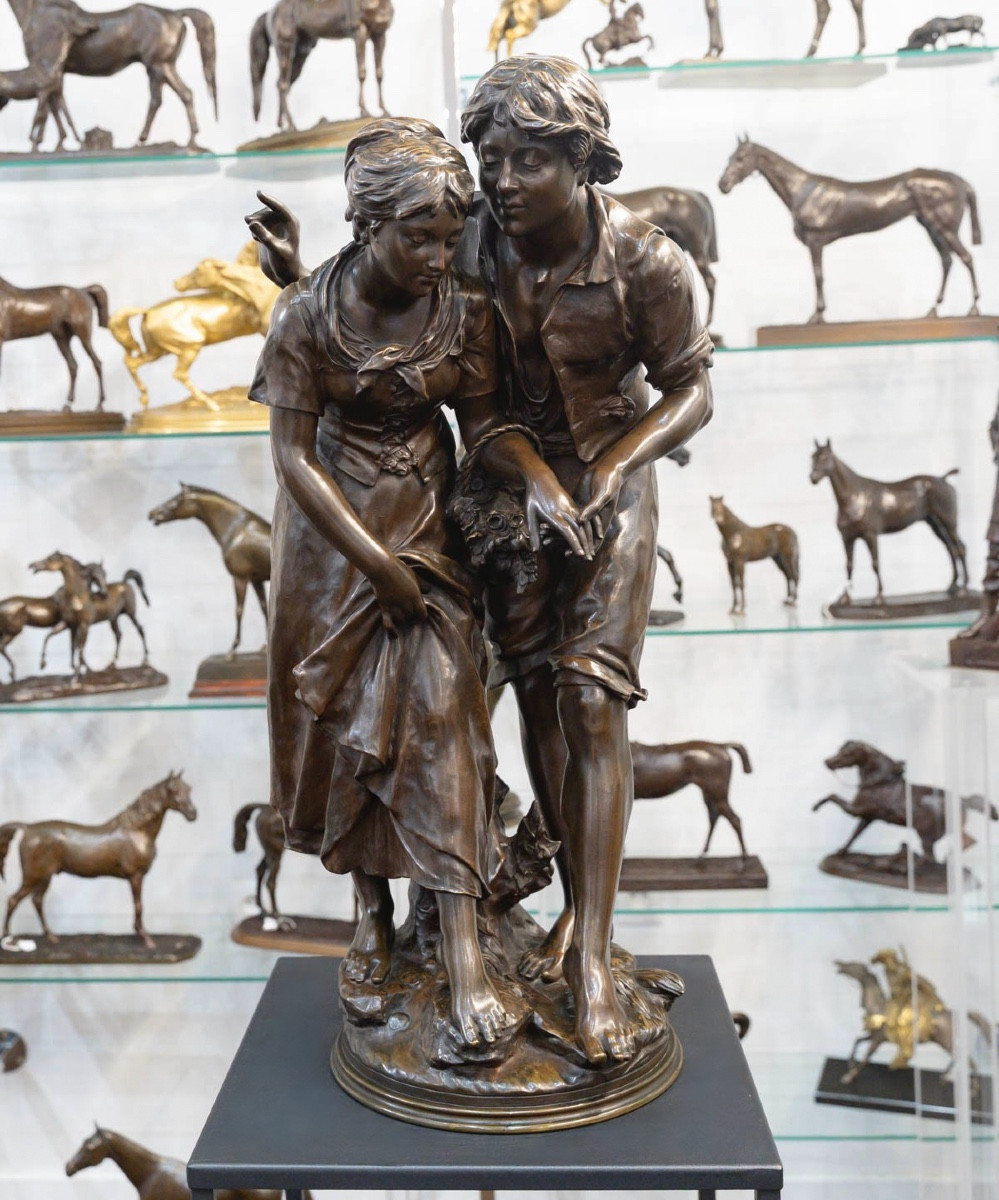 Sculpture - Allégorie De La Séduction , Jean Louis Grégoire (1840-1890) - Bronze 