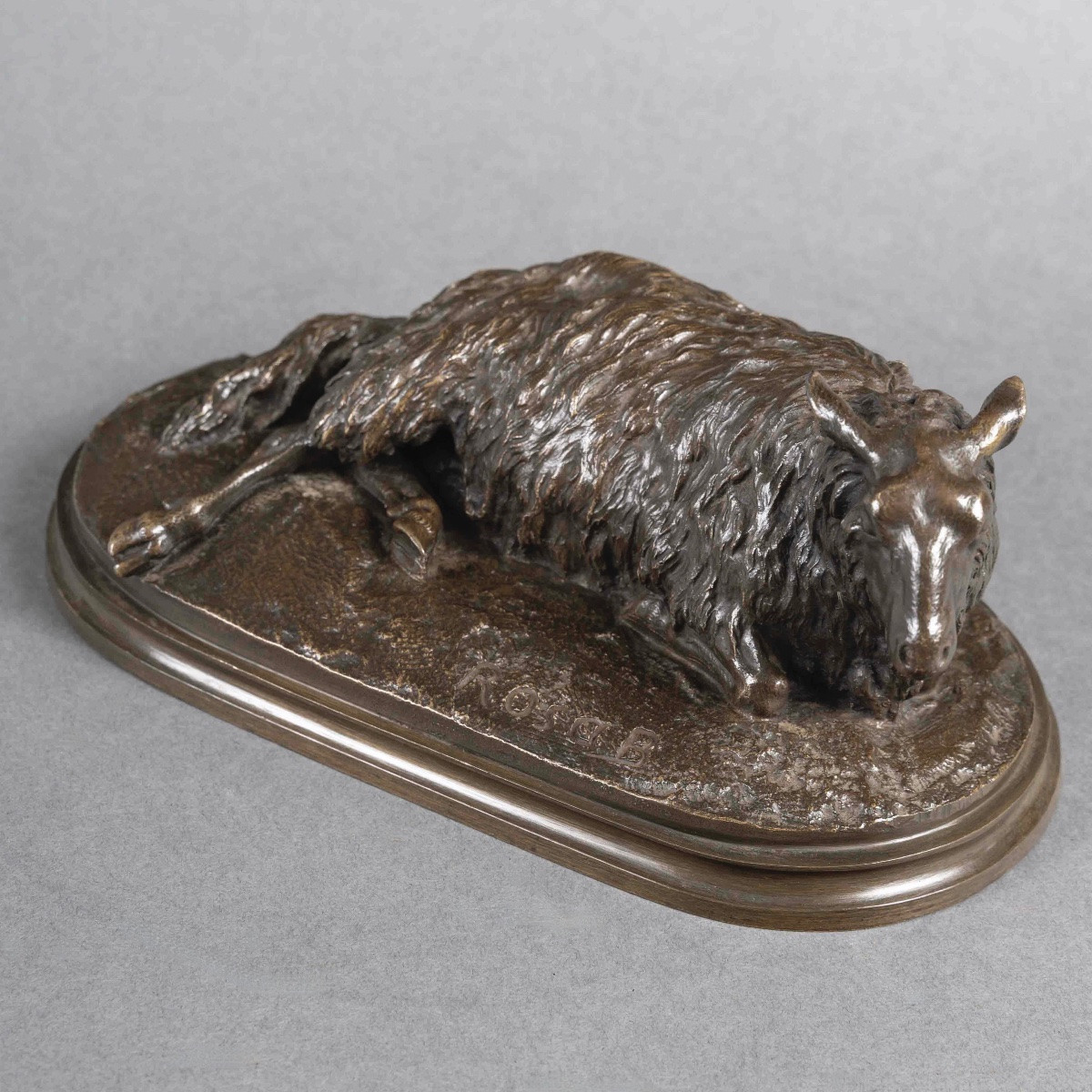 Sculpture - Reclining Sheep , Rosa Bonheur (1822-1899) - Bronze-photo-3