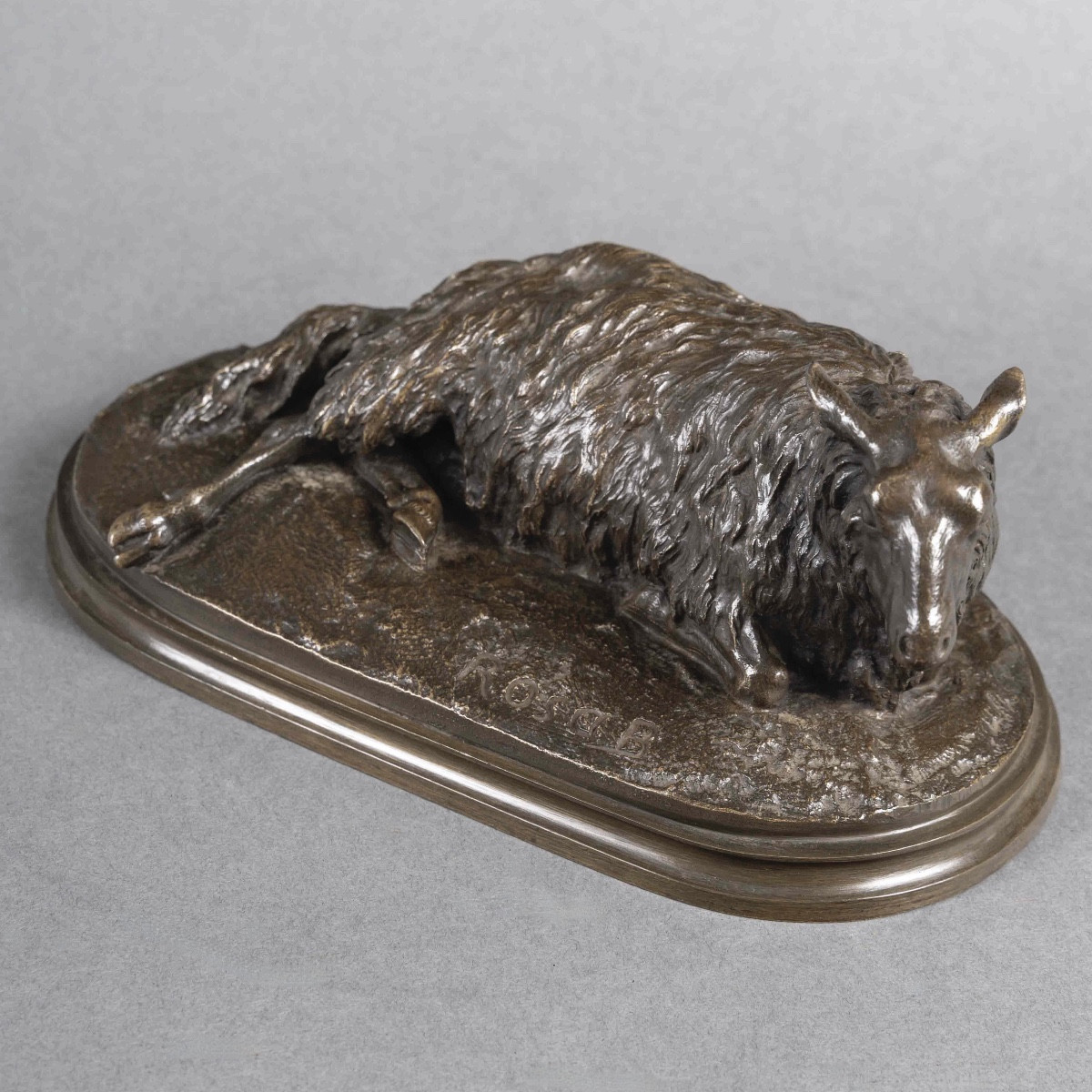 Sculpture  - Mouton Couché , Rosa Bonheur (1822-1899) - Bronze-photo-3