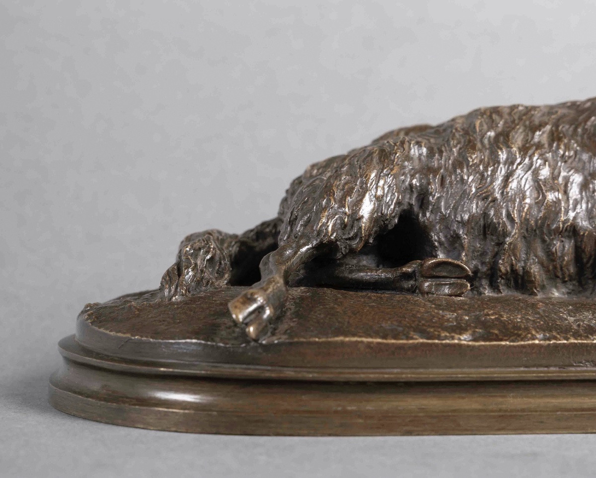 Sculpture - Reclining Sheep , Rosa Bonheur (1822-1899) - Bronze-photo-1