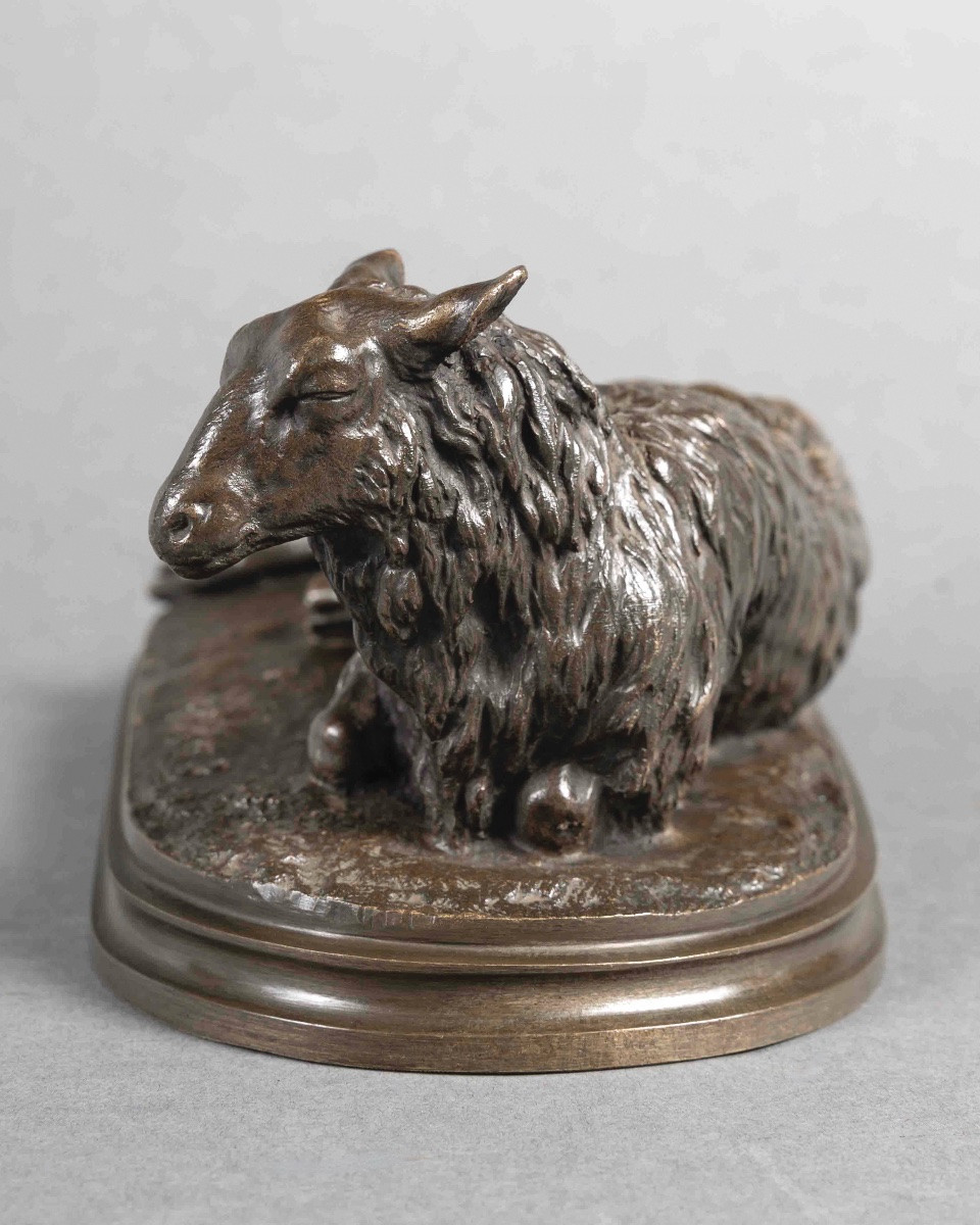 Sculpture - Reclining Sheep , Rosa Bonheur (1822-1899) - Bronze-photo-2