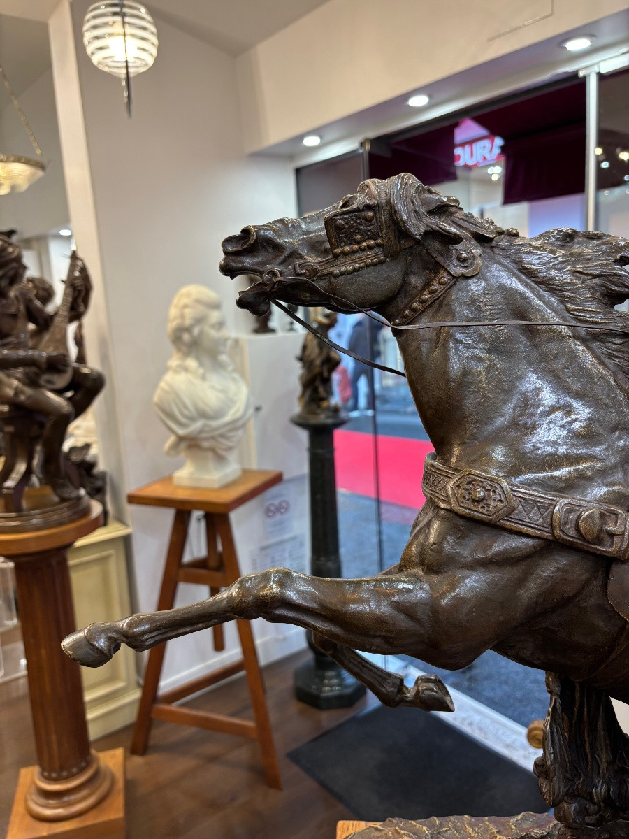 Sculpture - The Arab Fantasia , Prosper Lecourtier (1851-1924) - Bronze-photo-3