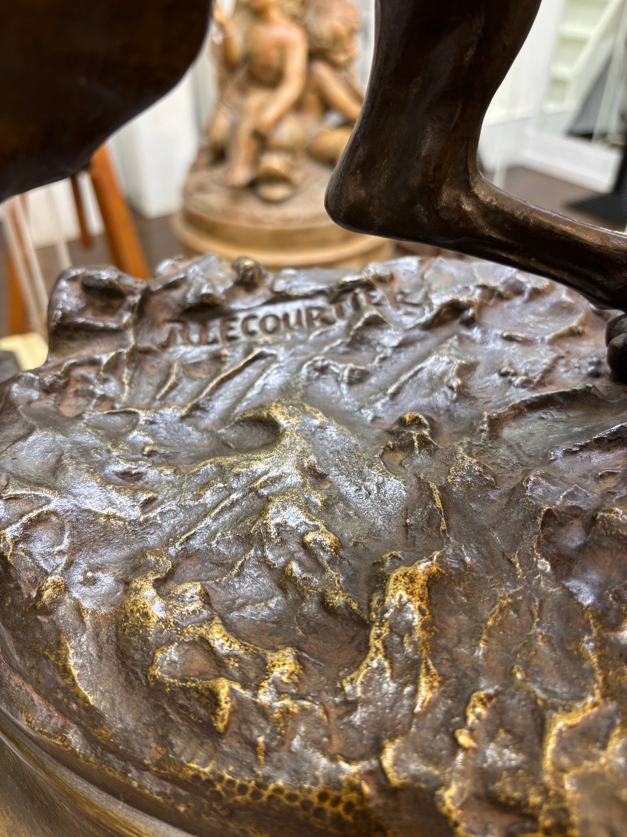 Sculpture - The Arab Fantasia , Prosper Lecourtier (1851-1924) - Bronze-photo-6