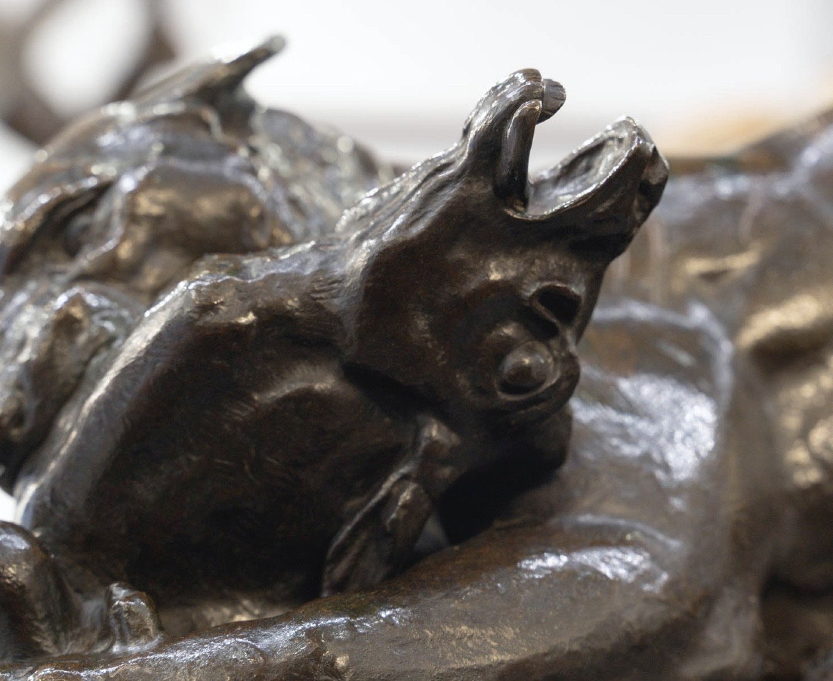 Sculpture - Tigre Surprenant Une Antilope , Antoine - Louis Barye , F.Barbedienne - Bronze-photo-6