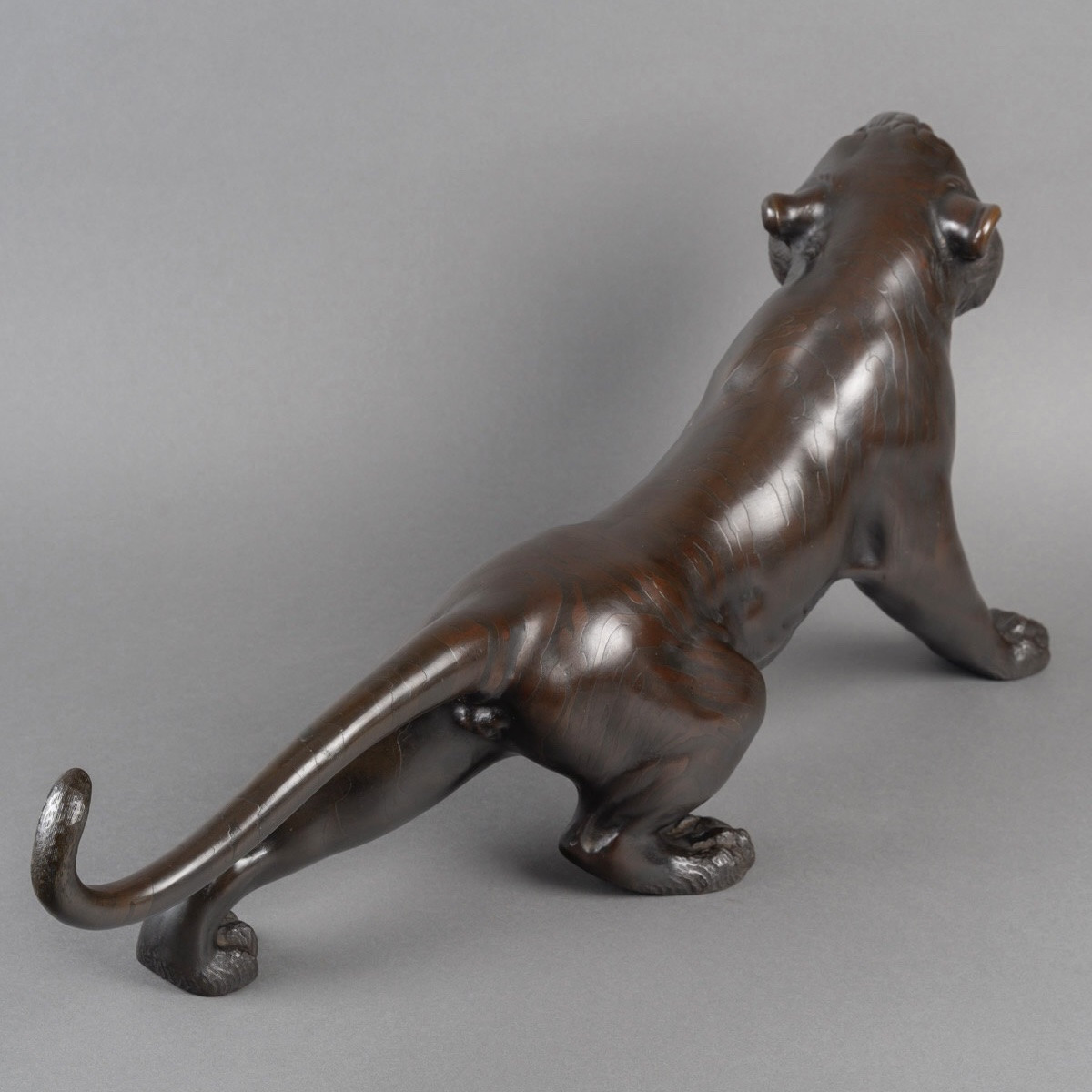 Sculpture - Le Tigre Rugissant , Omori Mitsumoto Dit Kôgen - Bronze -photo-5