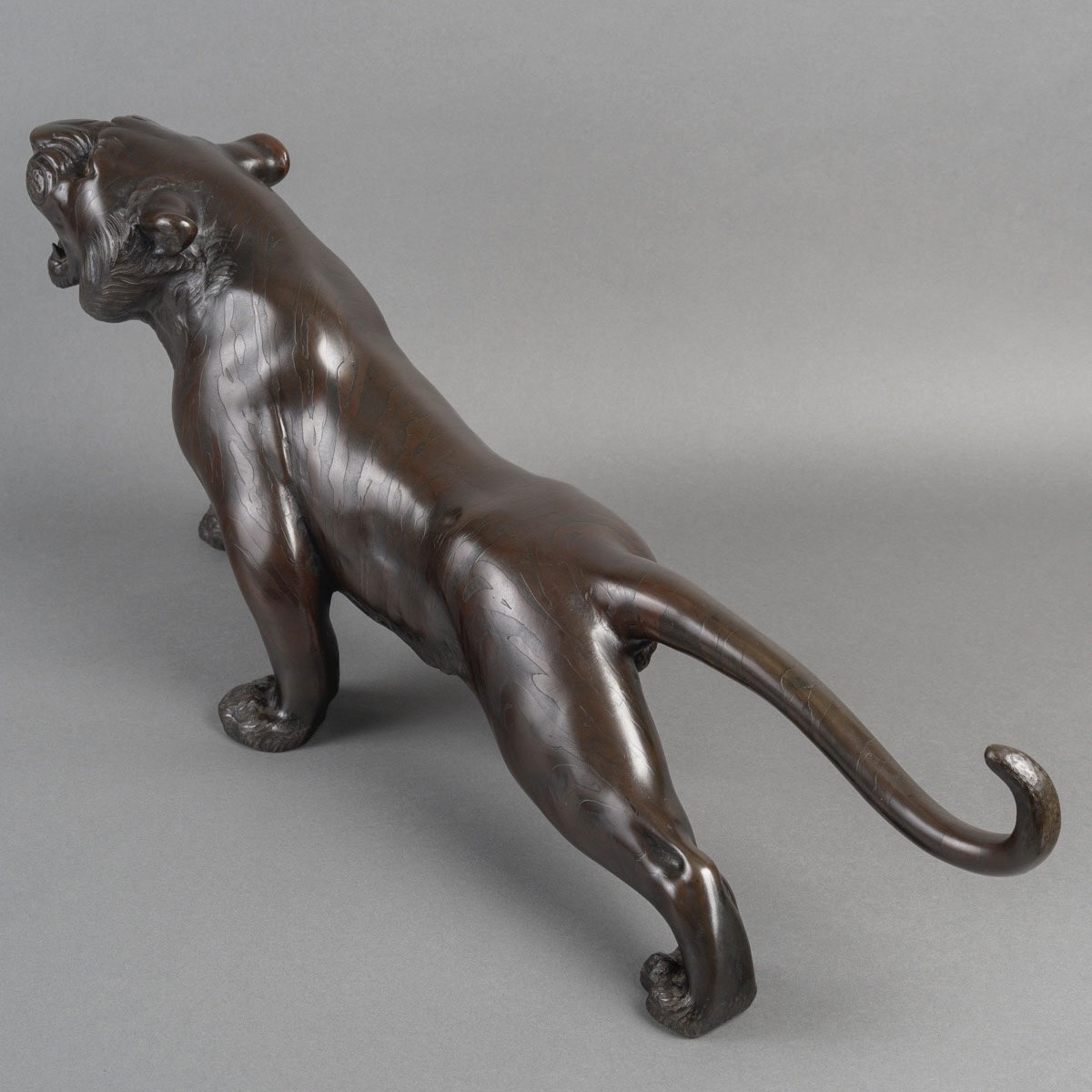 Sculpture - Le Tigre Rugissant , Omori Mitsumoto Dit Kôgen - Bronze -photo-7