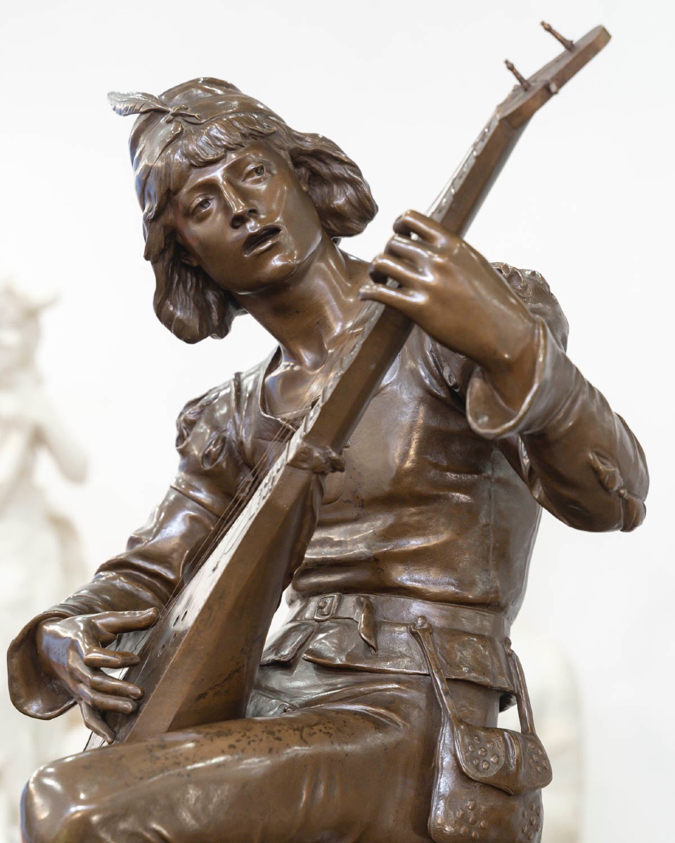 Sculpture - Le Troubadour , Émile Boisseau (1842-1923) - Bronze-photo-3
