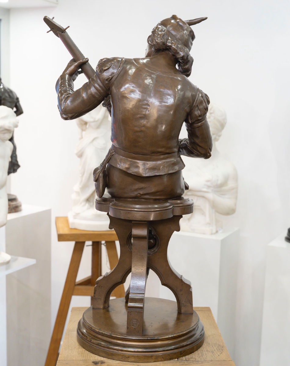Sculpture - Le Troubadour , Émile Boisseau (1842-1923) - Bronze-photo-1