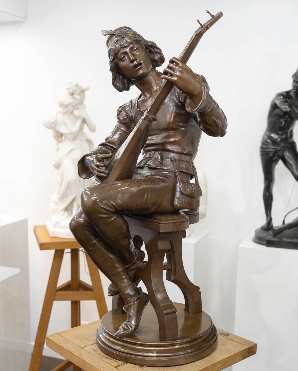 Sculpture - Le Troubadour , Émile Boisseau (1842-1923) - Bronze