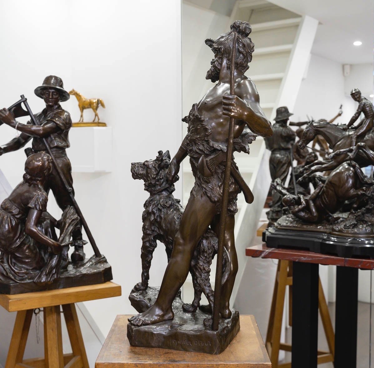 Sculpture - Le Chasseur Gaulois , Marcel Debut (1865-1933) - Bronze-photo-1