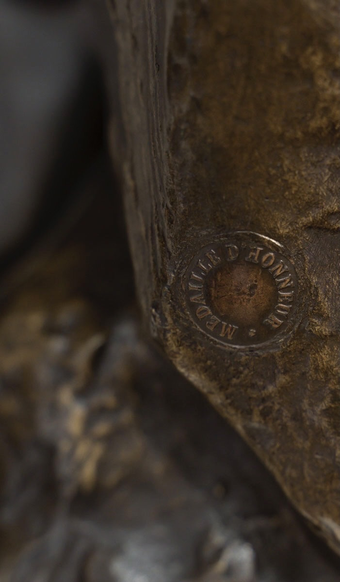 Sculpture - L’ Écoute , Mathurin Moreau (1822-1912) - Bronze -photo-5