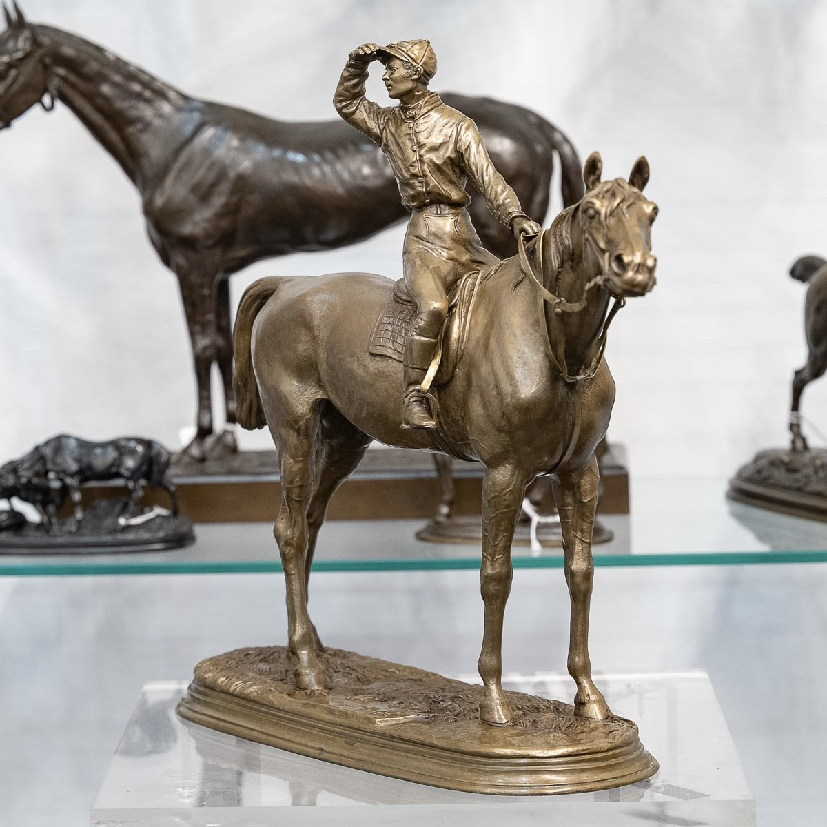 Sculpture - Avant La Course , Jockey Et Sa Monture , Jules Moigniez (1835-1894) - Bronze-photo-5