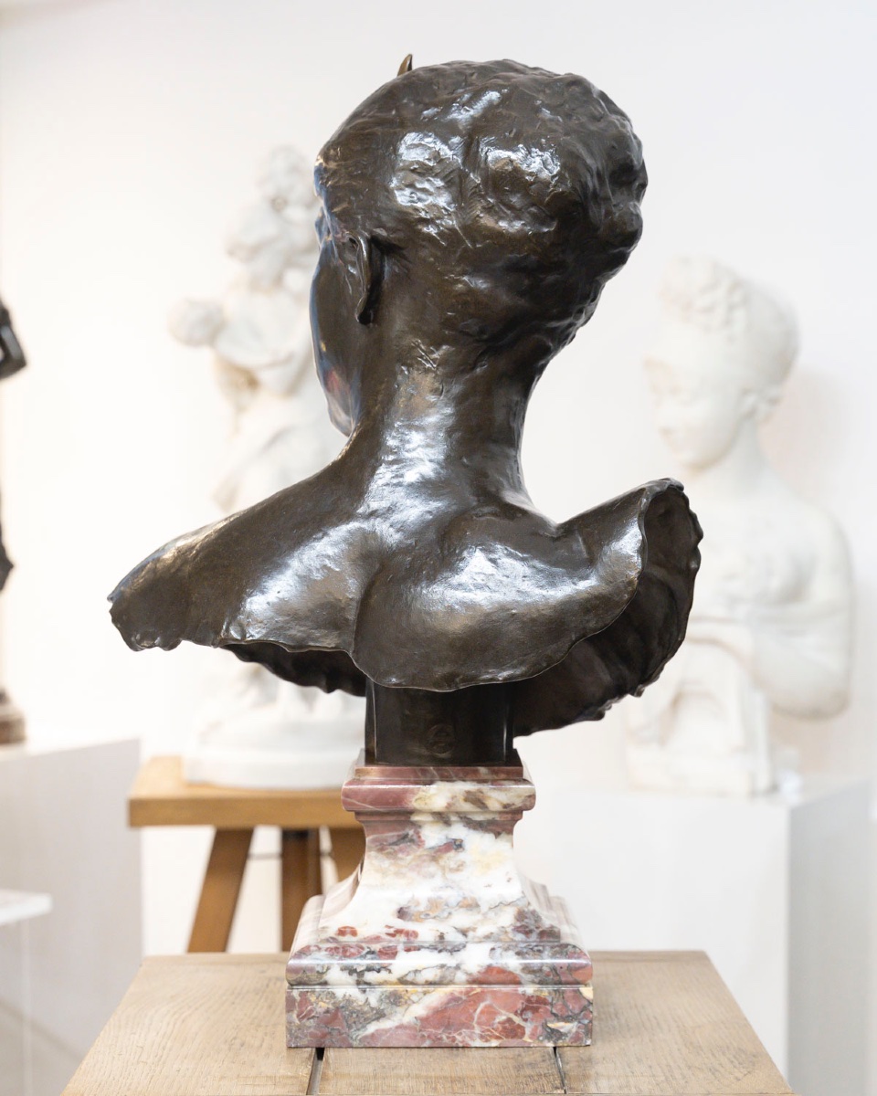 Sculpture - Bust , Diana The Huntress By Alexandre Falguière (1831-1900) - Bronze-photo-1