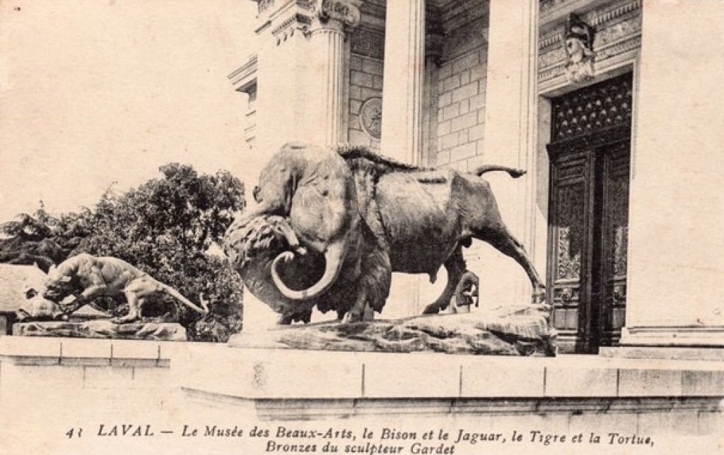 Bronze Group Sculpture , The Tiger And The Tortoise , Georges Gardet (1863-1939) -photo-8