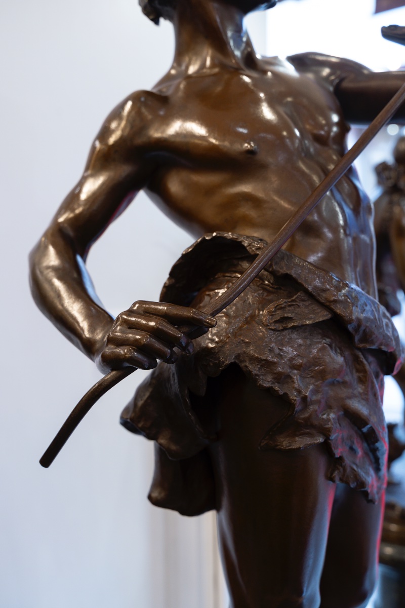 Sculpture - The Snake Charmer , Eugene Marioton (1857-1933) - Bronze -photo-5